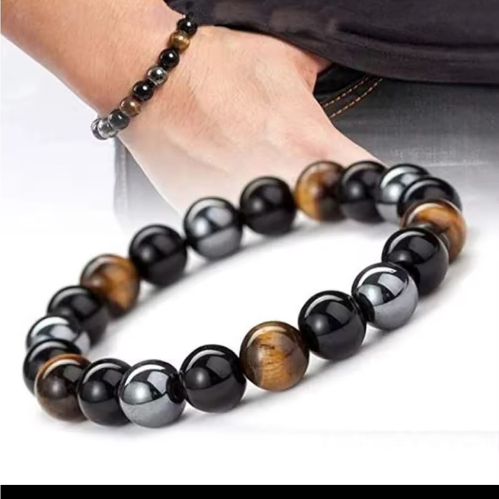 Black and Brown tiger eyes Beaded Bracelet